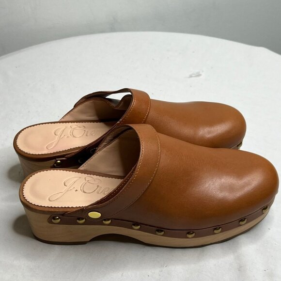 J. Crew Brown Leather Mules with Gold Accents - Picture 6 of 16